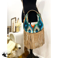 New! Aztec Crescent Bag / Turquoise Handbags