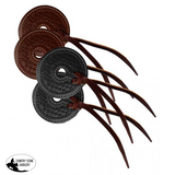 New! Basket tooled 3’’ wide leather bit guard with leather strap closure - Bit Guards