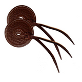 New! Basket tooled 3’’ wide leather bit guard with leather strap closure - Bit Guards
