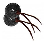 New! Basket tooled 3’’ wide leather bit guard with leather strap closure - Bit Guards