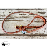 New! Berlin Custom Leather Rolled Roping Reins - Natural