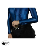 New! Beth Rail Shirt Peacock Large Western Show Tops