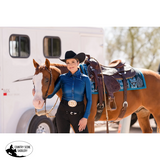 New! Beth Rail Shirt Peacock Large Western Show Tops