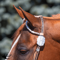 Billy Royal® Crystal With Oval Scroll Two Ear Headstall Show Bridles