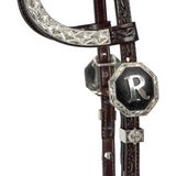 New!Billy Royal® Custom Initial Buckle Two-Ear Silver Show Headstall