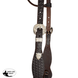 New! Billy Royal® Limited Edition Basketweave Shaped Cheek Two-Ear Ranch Headstall - spur strap