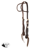 New! Billy Royal® Limited Edition Basketweave Shaped Cheek Two-Ear Ranch Headstall - spur strap