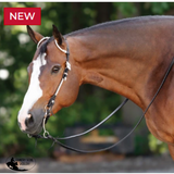 New! Billy Royal® Mesquite Two Ear Silver Show Headstall II - Black