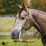 New! Billy Royal® Oiled Hermann Oak One Ear Quick Change Buckle End Headstall - Western bridle