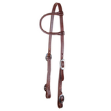 New! Billy Royal® Oiled Hermann Oak One Ear Quick Change Buckle End Headstall - Western bridle