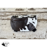 New! Black and White Hair On Saddle Pouch