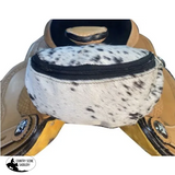 New! Black and White Hair On Saddle Pouch - Country Scene Saddlery and Pet Supplies