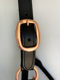 Leather Halter - Rose Gold Fittings with Engraved Horse Nameplate - Country Scene Saddlery and Pet Supplies