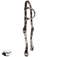 New! Black Nylon One Ear Headstall With Python Print Training Aids