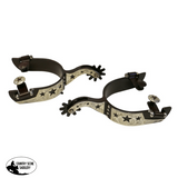 Black Steel Spurs W/Hand Carved German Silver Ladies