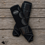 New! BLACK WITH SPARKLE VELCRO SPLINT BOOT (PAIR) - SIZE: M/L FRONT - Protection Boots