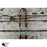 New! Blue, White and Gold Beaded One Eared Bridle - Country Scene Saddlery and Pet Supplies