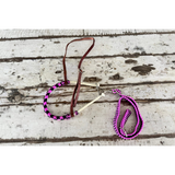 New! Braided Nylon Rope Noseband and Nylon Tie Down- Pink - Country Scene Saddlery and Pet Supplies
