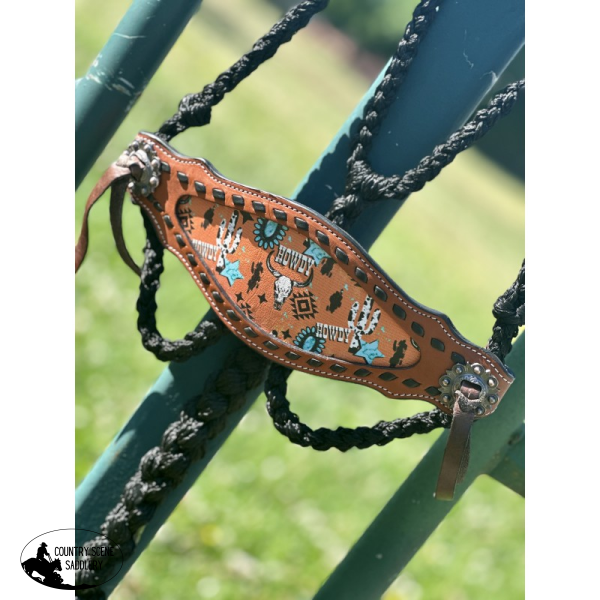 New! Braided Rope Halter Howdy Leg Protection