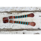 New! Braided Spur Straps – Black Purple,teal spur strap