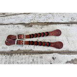 New! Braided Spur Straps – Black Purple,teal spur strap