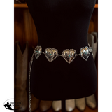 New! Breakin’ Hearts Concho Belt / SILVER