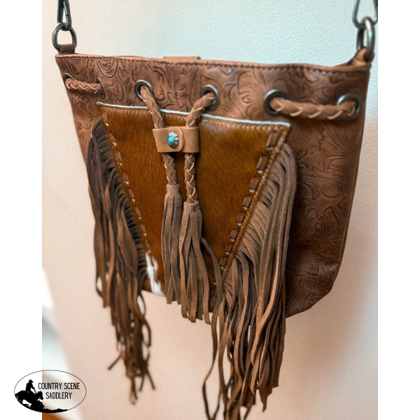 New! Bridie Fringe Bucket Bag / BROWN