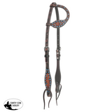 New! BRONCO BLUE TEXAS FLOWER BROWBAND HEADSTALL AND BREASTCOLLAR SET