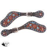 New! BRONCO BLUE TEXAS FLOWER BROWBAND HEADSTALL AND BREASTCOLLAR SET