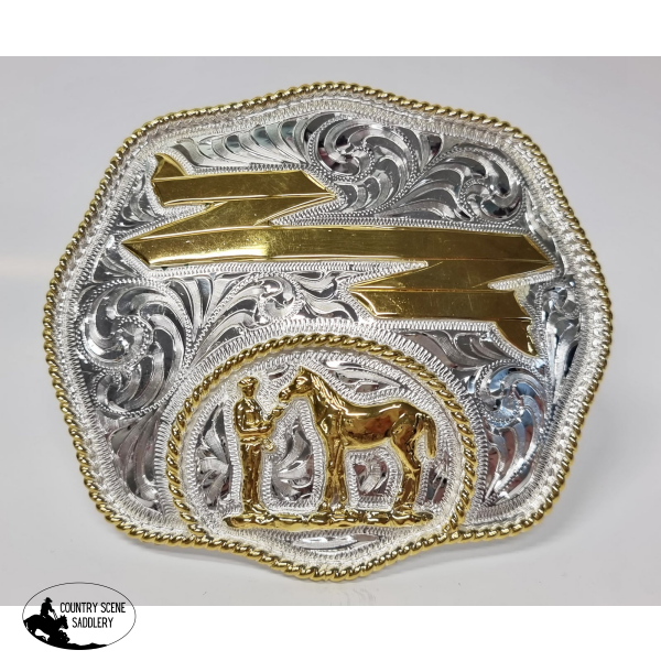 New! Buckle Circle Motif Halter Horse Belt Buckle