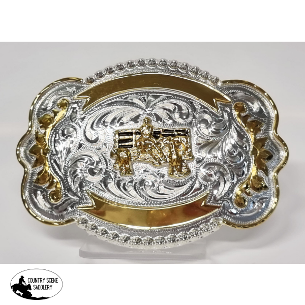 New! Buckle Fancy Oval Team Penning Belt Buckle