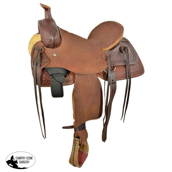 NEW! Buffalo Roper Style Saddle with Basket Stamp Tooling - 16 Inch Gullet: 6 ½’ Bars: Semi QH 16 / 6 ½’ Bars: Semi QH