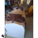 New! Buffalo Saddlery Rugged Outlaw Natural Roughout Roper Style Saddle - 16 Inch - Country Scene Saddlery and Pet Supplies