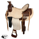 New! Buffalo Saddlery Rugged Outlaw Natural Roughout Roper Style Saddle - 16 Inch - Country Scene Saddlery and Pet Supplies