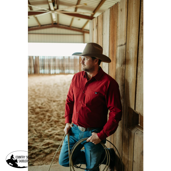 New! BURGUNDY MEN’S BREEZE PERFORMANCE SHIRT Mens Shirts