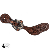 New! Cashel Cowboy Guns & Roses Spur Straps - Chocolate - Spur Straps