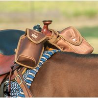 Cashel Horn Bag Lunch & Bottle Holder Brown Leg Protection