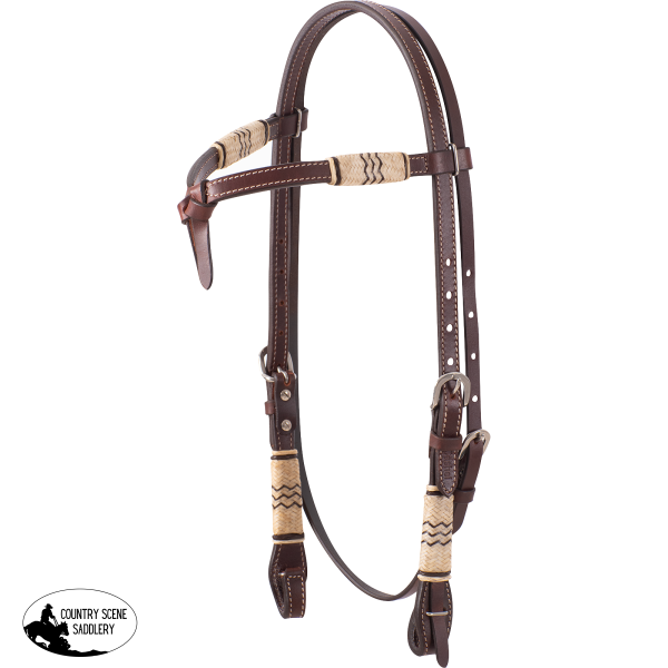 New! Cashel Tie Front Browband Headstall with Rawhide Detail Full/Cob Bridles & Accessories