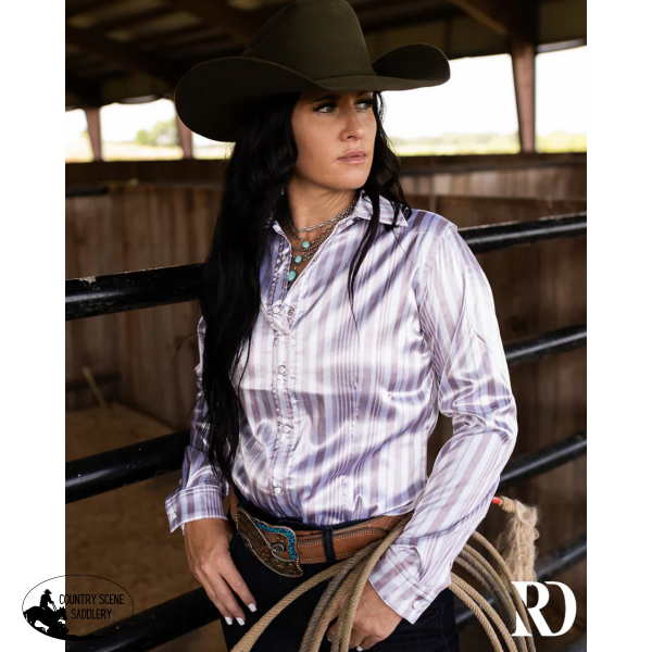 New! CATHERINE SATIN PERFORMANCE RODEO SHIRT Large (Women’s Size;10 12) Western Style