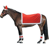 Christmas Horse Riding Set - Santa Hat, Quarter Sheet, Leg Wraps, 3 Piece Bridle Set - Country Scene Saddlery and Pet Supplies