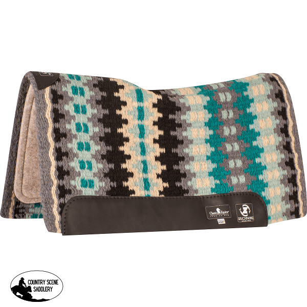 Classic Equine Zone Wool Top Western Saddle Pad 32×34 3/4 Western Pad