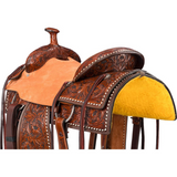 NEW! Classic Two-Tone Western Saddle with White Buckstitch Cowboy Roper