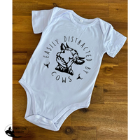 New! Country Onesie - Easily Distracted By Cows