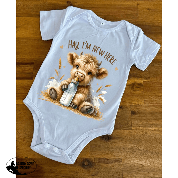 New! Country Onesie - New Here Cow