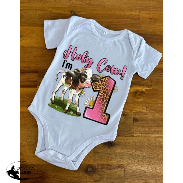 New! Country Onesie - Holy Cow I’m 1