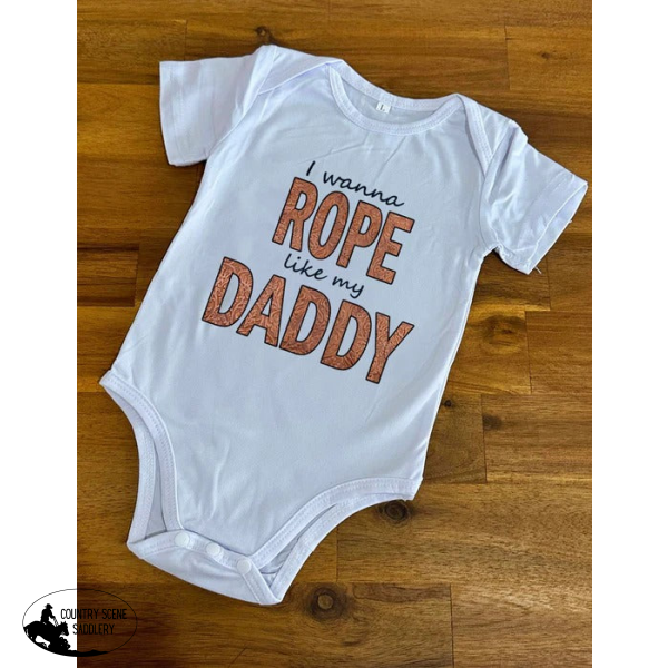 New! Country Onesie - Wanna Rope Like Daddy