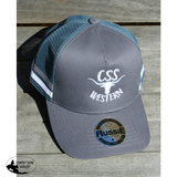 New! CSS Western Caps-Grey/White -white logo