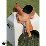 New! CSSB15 - Sunflower Tooled Barrel Saddle Short Skirt - Country Scene Saddlery and Pet Supplies