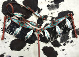 Cut- out teal painted feather.~ - Country Scene Saddlery and Pet Supplies