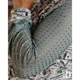 New! DADDY’S MONEY MESH SLEEVE PERFORMANCE RODEO SHIRT Western Style